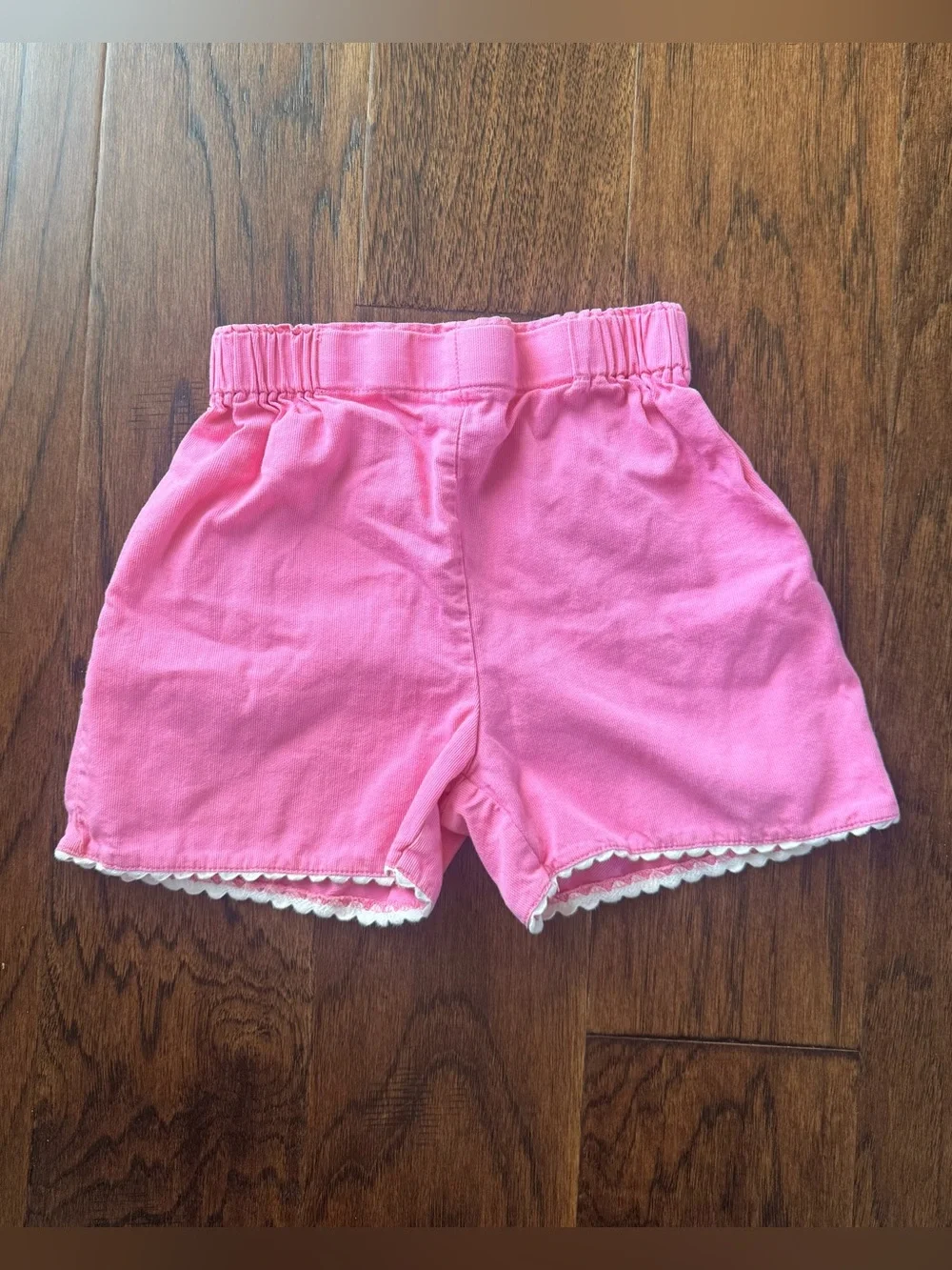 bella bliss Pink Scallop-Trim Elastic Waist Shorts 6T